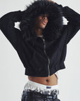 Mola Fur Zip-Up Hoodie