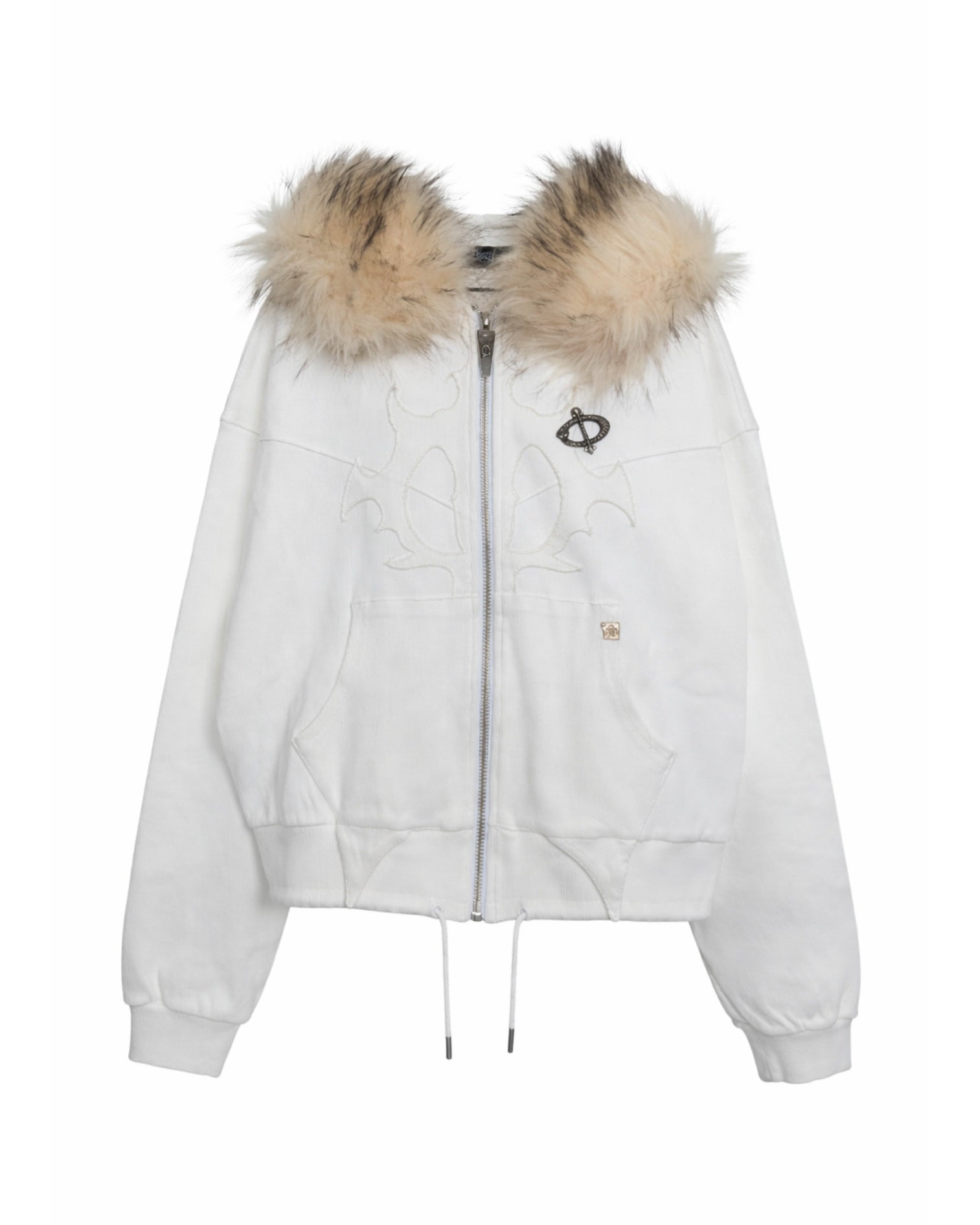 Mola Fur Zip-Up Hoodie White – SKOOT