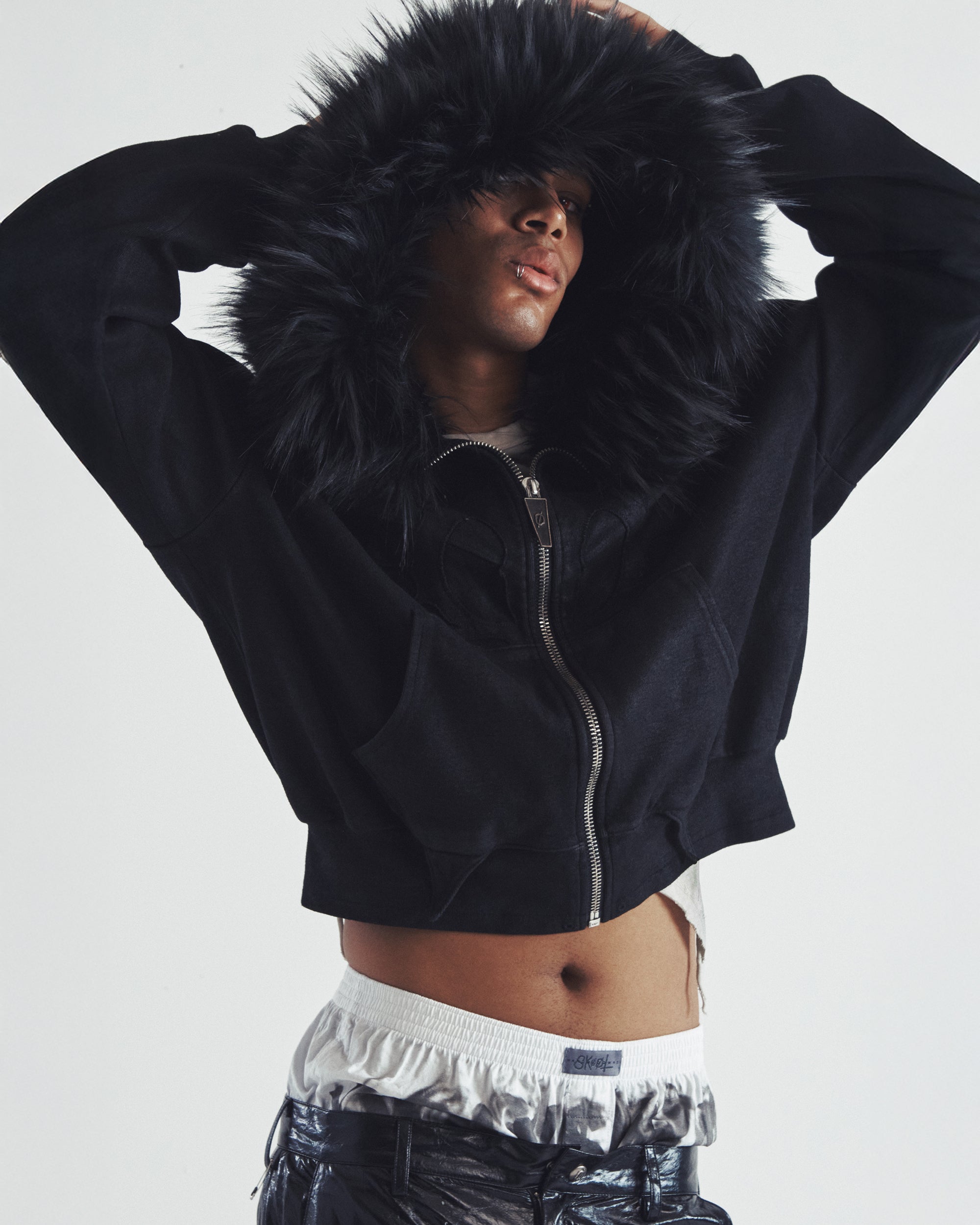 Mola Fur Zip-Up Hoodie